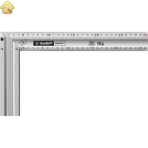 ЗУБР 300 мм, с усиленным алюминиевым полотном, жесткий столярный угольник 34392-30 ЭКСПЕРТ