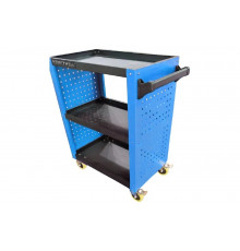 Инструментальная тележка KraftWell с 3 открытыми полками и перфорированными боковинами KRW-T3PB