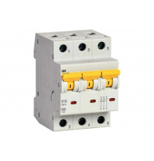 Автоматический выключатель IEK ВА47-60МА без теплового расцепителя 3P 16А 6кА D MVA33-3-016-D