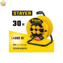 Силовой удлинитель на катушке STAYER ПВС 3x2.5 30м 4000Вт ip44 55064-30