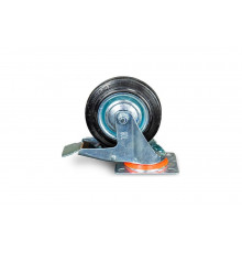 Колесо поворотное резина SCb 63 160 мм с тормозом (N) TOR 1024201