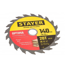 Диск пильный по дереву Оптимальный рез (140x20/16 мм; 20T) Stayer 3681-140-20-20_z01