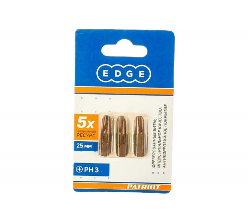 Бита (3 шт; PH3; 25 мм) EDGE by PATRIOT 818010010
