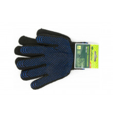 Вязаные хлопкоэфирные плюшевые перчатки СИБРТЕХ 7 класс, ПВХ "точка", 55 гр 67769