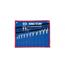 Набор комбинированных трещоточных ключей (8-19 мм, 11 предметов) KING TONY 14111MRN