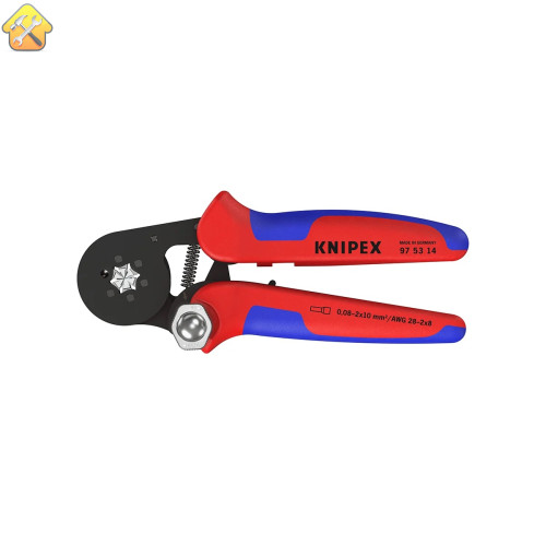 Пресс-клещи 6-гранные, обжимные Knipex KN-975314SB гильзы контакт. 0.08-10 мм², 2-е конц. гильзы 2x4мм²