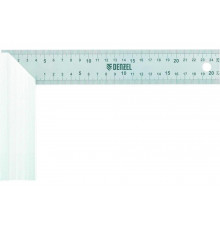 Угольник Denzel нержавеющая сталь, градуировка, алюминиевое основание, 250 мм 32396