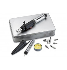 Паяльник газовый (горелка) KEMPER с пьезоподжигом для микропайки в кейсе, 6 насадок 12100KIT
