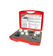 Набор коронок Bi-Metall HSSE-Co8 (6 шт; 22-64 мм; 2 адаптера) RUKO 126305