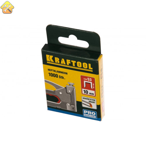 KRAFTOOL скобы тип 53 (A / 10 / JT21), 10 мм, 1000 шт., скобы супертвердые 31670-10 Pro