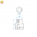 KING TONY 609616M Держатель вставок (бит) 16 мм, ударный, с винтовым фиксатором, квадрат 3/4 дюйма