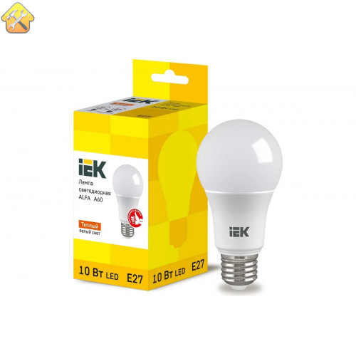 Лампа IEK LED ALFA A60 груша 10Вт 230В 3000К E27 LLA-A60-10-230-30-E27