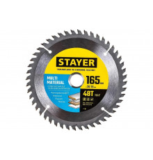 Диск пильный по алюминию STAYER Multi Material 165x20/16 мм, 48T 3685-165-20-48
