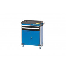 Тележка инструментальная NORDBERG 2 выдвижных ящика, 2 полки с дверцами T4