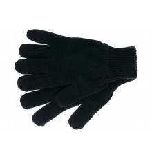Трикотажные перчатки с двойной манжетой СИБРТЕХ, акрил, чёрные 68681