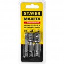 STAYER  Maxfix 50 мм, 3 шт, Адаптеры для торцовых головок (26656-H3)