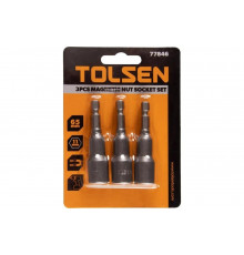 Набор головок шестигранных магнитных для шуруповерта 11х65 мм, 1/4", 3 предмета TOLSEN TT77846