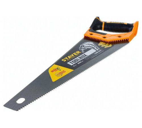 Ножовка многоцелевая пила Stayer "Cobra TOOLBOX" 350 мм, 11 TPI, мелкий прямой закаленный зуб, точный рез, 2-15091-45_z01