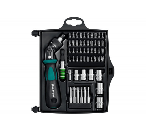 Реверсивно-рычажная отвертка с насадками KRAFTOOL X-Force-55 55 шт 25554-H55_z01