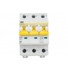 Автоматический выключатель IEK ВА47-60M 3Р 10А 6кА С MVA31-3-010-C