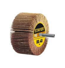Круг шлифовальный лепестковый STAYER на шпильке, P80, 80x40 мм STAYER 36609-080