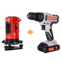 Набор инструментов Ресанта: лазерный построитель ПЛ-2ШК + шуруповерт ДА-18-2ЛК-У 902/32