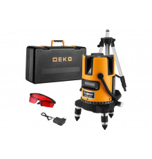 DEKO Уровень лазерный самовыравнивающийся в кейсе DKLL02RB PRO PREMIUM со штативом 1 м (2 линии, красный луч) DEKO (3638) 065-0102-2