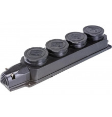 Четырехместная розетка (колодка) с защитными крышками IEK РБ34-1-0м ОМЕГА, IP44 PKR64-016-2-K02