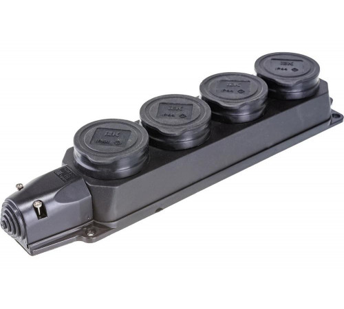 Четырехместная розетка колодка IEK РБ34-1-0м ОМЕГА