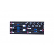 Набор насадок HEX, TORX и SPLINE, ложемент, 17шт KING TONY 9-4147PRV