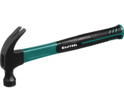 Столярный молоток-гвоздодёр с фибергласовой рукояткой KRAFTOOL Fiberglass 450 г 20265-45