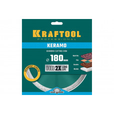 Диск алмазный отрезной сплошной по керамограниту KRAFTOOL Keramo 180х22 мм 36684-180