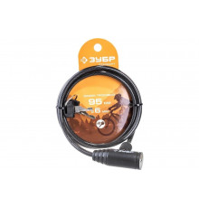 Тросовый замок Зубр Стандарт 2 ключа в комплекте длина троса 950 мм d 6 мм 37269-95