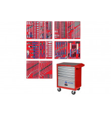 Набор инструментов ЛИДЕР в красной тележке, 270 предметов МАСТАК 52-270R