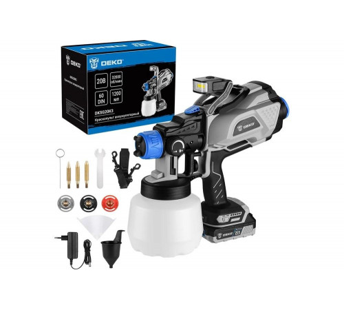 Профессиональный аккумуляторный краскопульт DEKO DKSG20K3