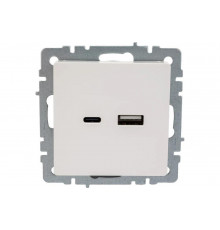 Розетка USB IEK Brite a+c 18вт рю11-1-брб белый BR-U22-018-K01