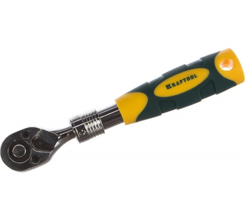 KRAFTOOL 1/4", 72 зубца, Cr-V сталь, трещотка для торцовых головок телескопическая 27798-1/4