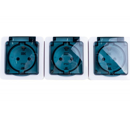 Трехместная розетка IEK ГЕРМЕС PLUS РСб23-3-ГПБд