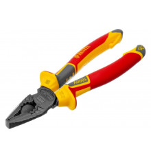 Комбинированные диэлектрические плоскогубцы Denzel трехкомпонентные рукоятки до 1000 В, 180 мм 17086