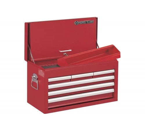 Ящик инструментальный, 6 полок и отсек, красный KING TONY 87411-6B