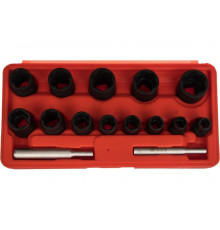 Набор торцевых головок для поврежденных гаек и болтов 8-21мм, кейс, 15шт МАСТАК 109-30015C