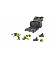 Набор аккумуляторного инструмента Ryobi ONE+: ударная дрель-шуруповерт  R18PD + угловая шлифмашина R18AG R18PDAG-LL13T 5133002739