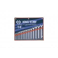 Набор комбинированных ключей KING TONY 5/16"-1-1/4" 14 предметов 1214SR