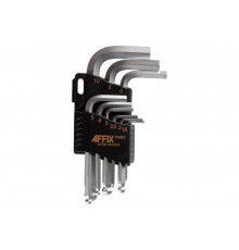 Набор Г-образных шестигранников с шаровым окончанием AFFIX 1.5-10 мм, 9 предметов AF06100209