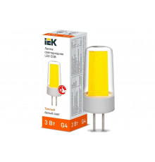 Светодиодная лампа IEK cob капсула 3вт 230в 3000к керамика g4 LLE-COB-3-230-30-G4