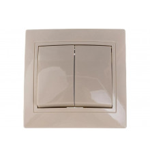 2клавишный выключатель IEK КВАРТА в сборе, кремовый EVK20-K33-10-DM