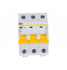 Автоматический 3-полюсный выключатель IEK 3п C 63А ВА 47-29 4.5кА MVA20-3-063-C