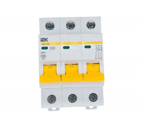 Автомат IEK ВА 47-29 3п C 63А 4.5кА - надежная защита электрической сети
