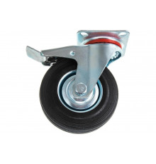 Колесо поворотное резиновое с тормозом SCb 55 125 мм TOR 1001718