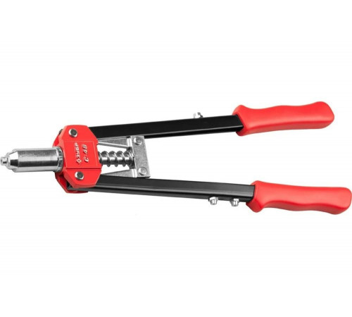 ЗУБР заклепки 2,4-4,8 мм, из алюминия, стали, нерж. стали, усиленный литой корпус, заклепочник двуручный 31198